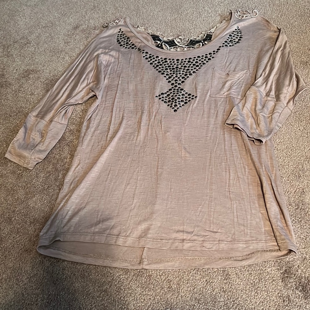 Day trip 3/4 sleeve taupe